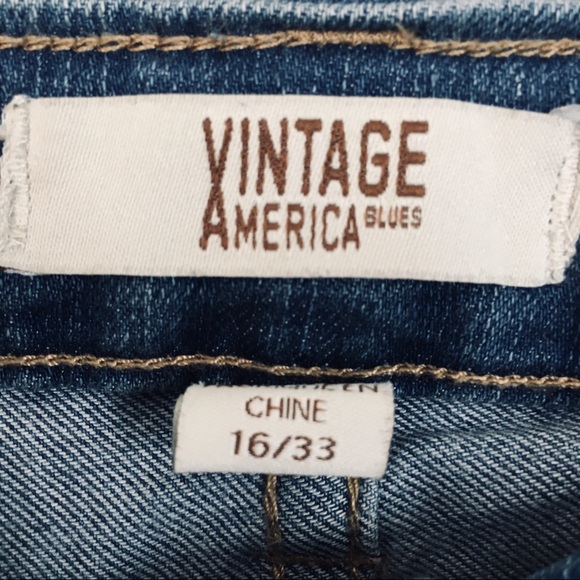 Vintage America, flower detailed blue jeans - Picture 5 of 6